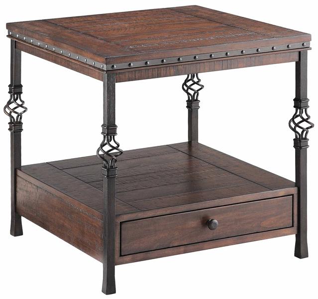 Accent Tables Sherwood Square End Table w/ Lower Drawer Morris Home